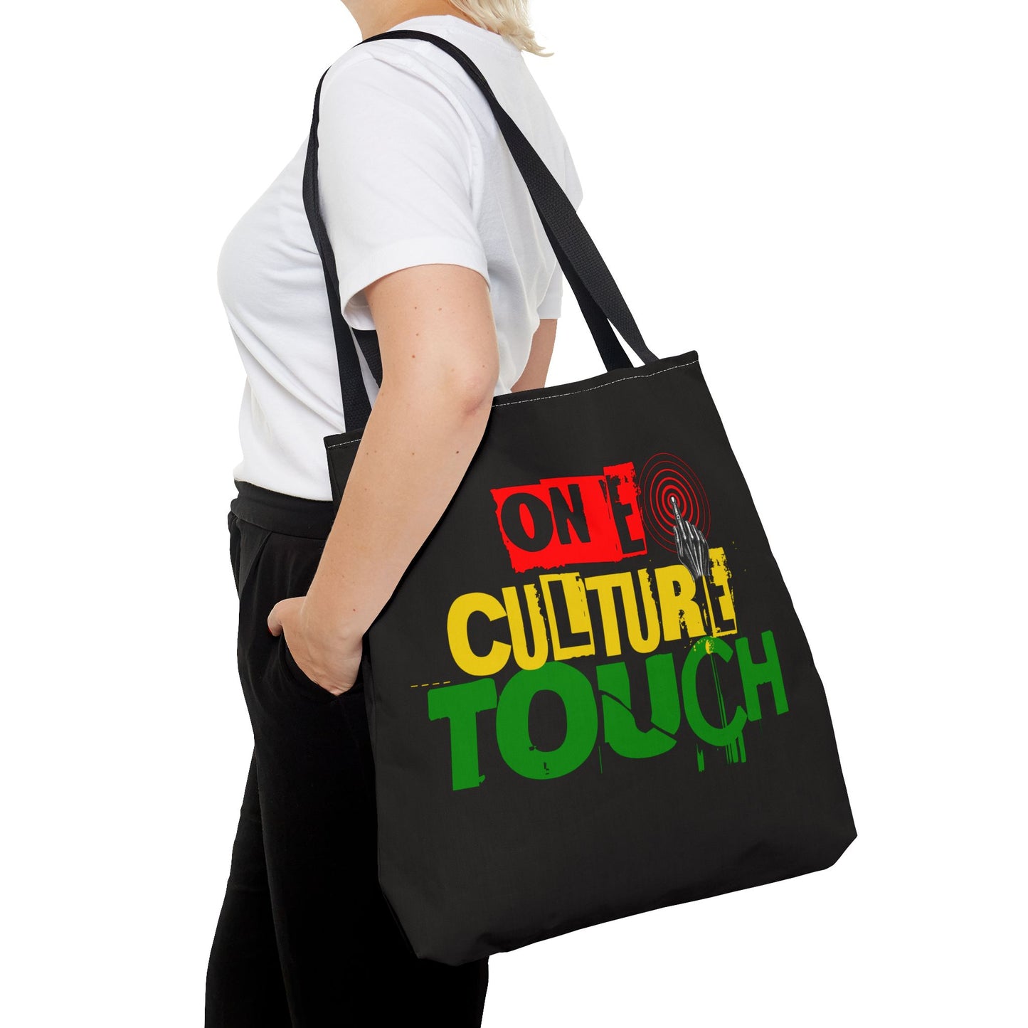 On E Culture Touch Tote Bag — Rasta-Inspired Urban Graphic Tote