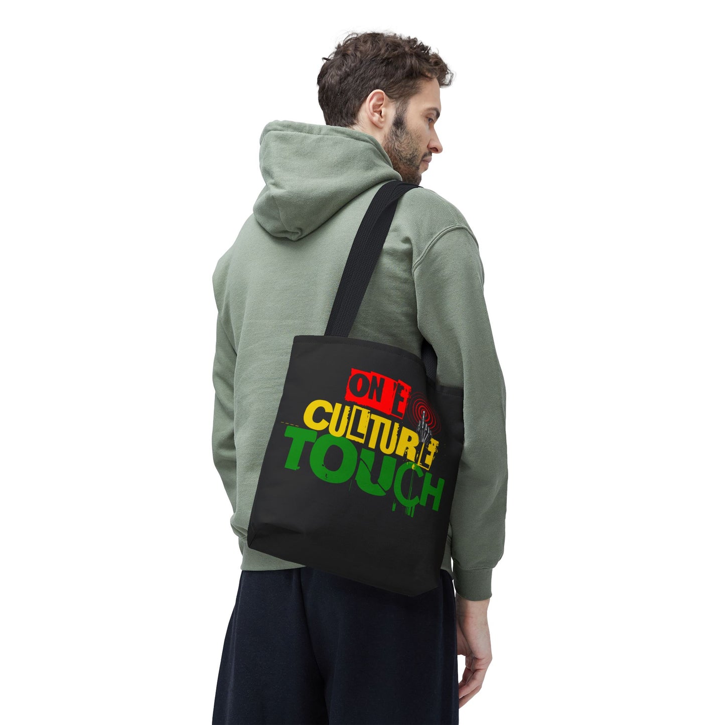 On E Culture Touch Tote Bag — Rasta-Inspired Urban Graphic Tote