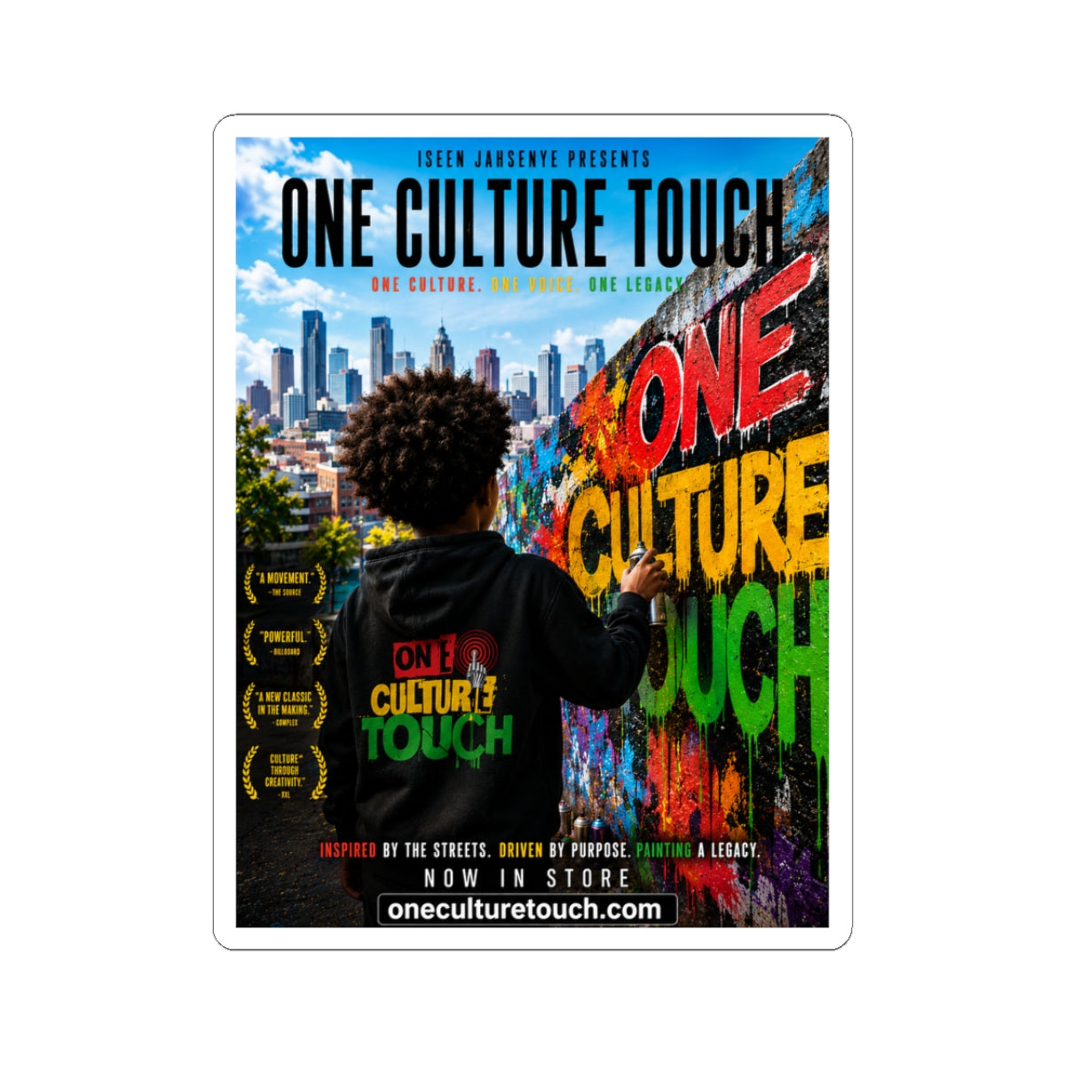 One Culture Touch Sticker — Urban Graffiti Laptop Kiss-Cut Sticker
